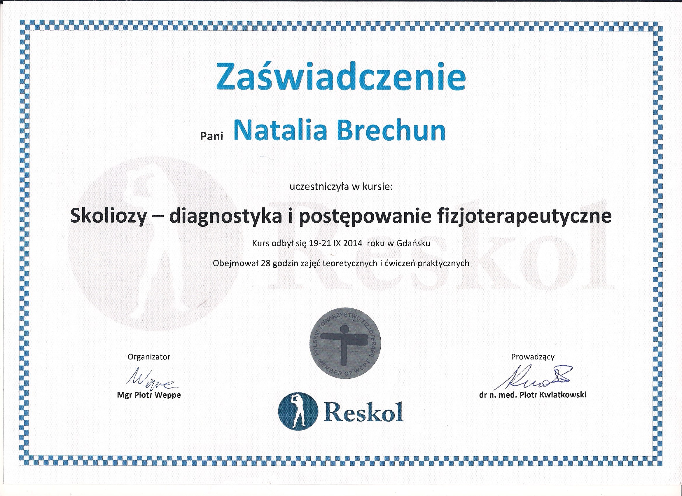 Skoliozy - diagnostyka i postępowanie fizjoterapeutyczne